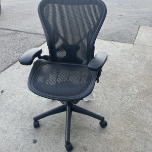 Pre-Owned Herman Miller Aeron Chair – Size B | 3-Tab | Fully Adjustable Arms (Tag Still On)